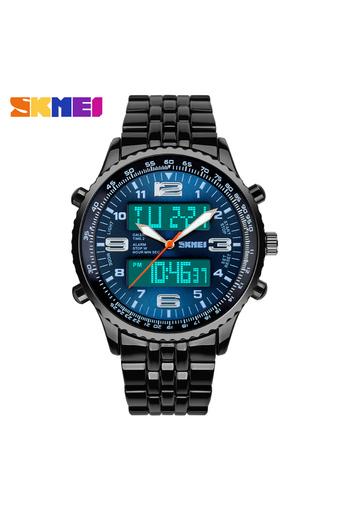 SKMEI 1032 Men's Sports Zinc Alloy Ditial Analog Wrist Watch Blue + Black (1 x CR2025)  