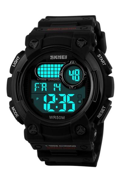 SKMEI 1054 Robo Black Edition - Jam Tangan Pria - Tali Silicon - Hitam