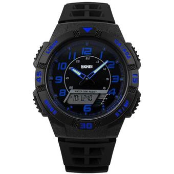 SKMEI Casio Men Sport LED Watch Water Resistant 50m - AD1065 - Hitam Biru  