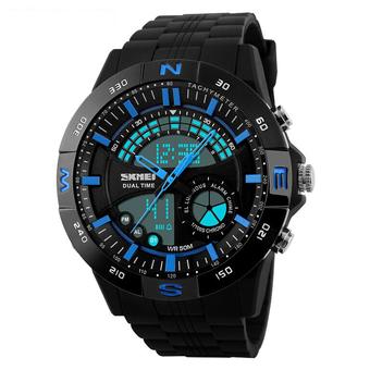 SKMEI Casio Men Sport LED Watch Water Resistant 50m - AD1110 - Black/Blue  