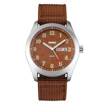 SKMEI Casual Men Army Strap Watch Water Resistant 30m - 9112C - Coffee  