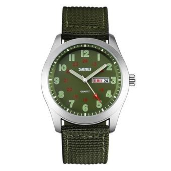 SKMEI Casual Men Army Strap Watch Water Resistant 30m - 9112C - Green  