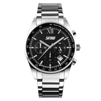 SKMEI Casual Men Stainless Strap Watch Water Resistant 30m - 9096CS - Hitam  