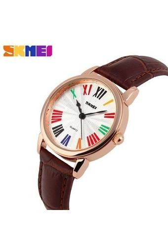 SKMEI Cheers - Jam Tangan Wanita - Coklat - Tali Kulit - 1084 CL Brown Edition  