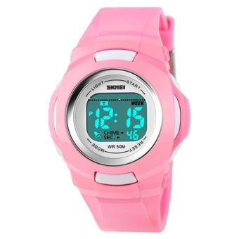 SKMEI Children Sport Rubber LED Watch Water Resistant 30m - DG1094 - Pink  