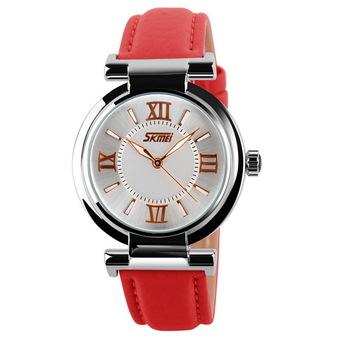 SKMEI Classic Roman Number Analog Quartz Leather Band Watch (Intl)  