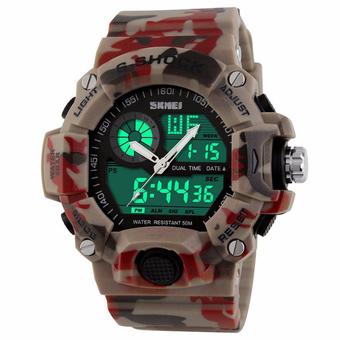 SKMEI Fashion Casual Quartz Men's Waterproof Sports Watch Camo Red - Intl  