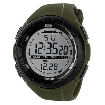 SKMEI Female Sport LED Waterproof Rubber Strap Wrist Watch -Green 1025 (Intl)  