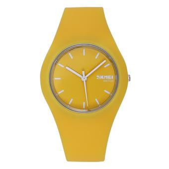 SKMEI Genuine men and women watch dazzling colorful candy colored student waterproof watch-Yellow (Intl)  