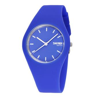 SKMEI Genuine men and women watch dazzling colorful candy colored student waterproof watch-Blue (Intl)  