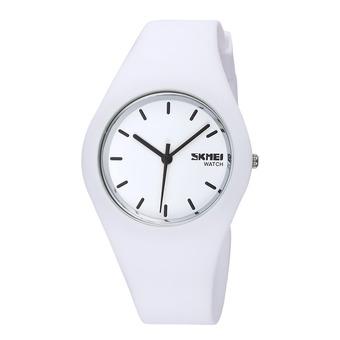 SKMEI Genuine men and women watch dazzling colorful candy colored student waterproof watch-White (Intl)  