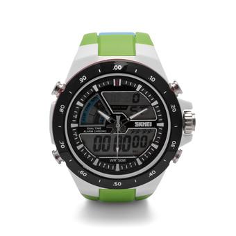 SKMEI Men Dual Display Waterproof Multi-function LED Sports Watch (Green)- Intl  