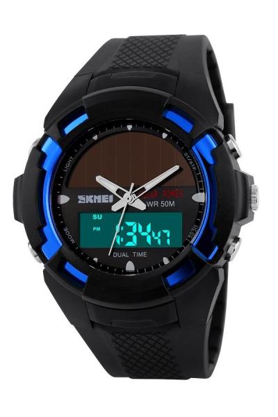 SKMEI Men's Bizzare 1056 - Jam Tangan Pria - Warna Hitam - Tali Karet - Biru