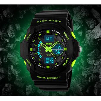 SKMEI Men's Outdoor Waterproof Digital Quartz LED Watches L Green - Intl  