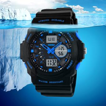 SKMEI Men's Waterproof Outdoor Digital Quartz LED Watches L Blue - Intl  