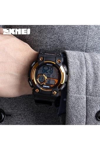 SKMEI Robo - Jam Tangan Pria - Hitam Emas - Tali Silikon - 1054 Black Gold Edition  