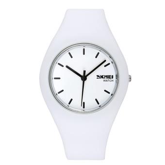 SKMEI Round Dial Nail Scale Candy Color Silicone Band Student Sports Watch White (Intl)  