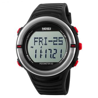 SKMEI S-Shock Heartrate & Pedometer Sport Watch / Jam Tangan Wanita - DG1111HR - Black/Red  