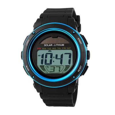 SKMEI Solar Power LED Water Resistant 50m For Man All Size DG1096 - Hitam/Biru