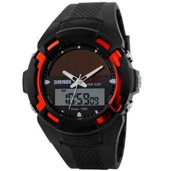 SKMEI Solar Power Sport LED / Jam Tangan Pria - AD1056E - Red  