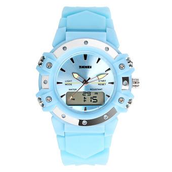 SKMEI Unisex Sport Waterproof Rubber Strap Wrist Watch -Blue 0821 (Intl)  