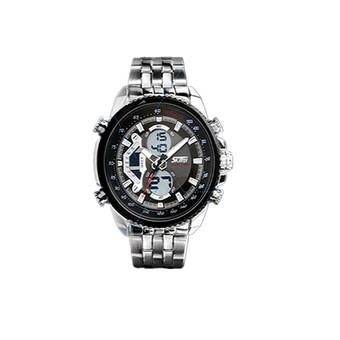 SKMEI Waterproof Men Stainless Steel Strap Casual Brand Watch 0993 (Silver)  