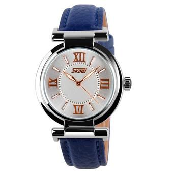 SKMEI Women's Blue Leather Strap Watch 9075  