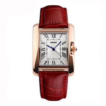 SKMEI Women's Retro Leather Watch Red - Intl  