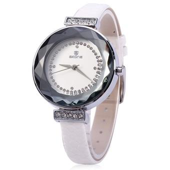 SKONE 5038 Diamond Figure Rhinestone Dial Women Quartz Watch (White) - Intl  