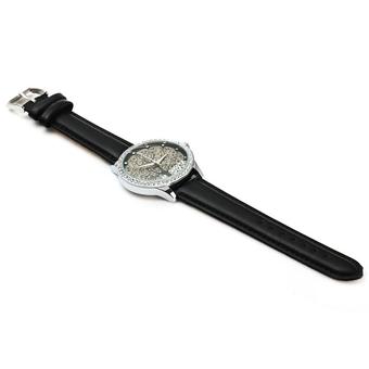 SKONE 5082 Women Quartz Imitation Diamond Wrist Watch Black (Intl)  