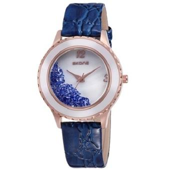 SKONE Casual Woman Leather Strap Watch Water Resistant 10m - 9324 - Blue  