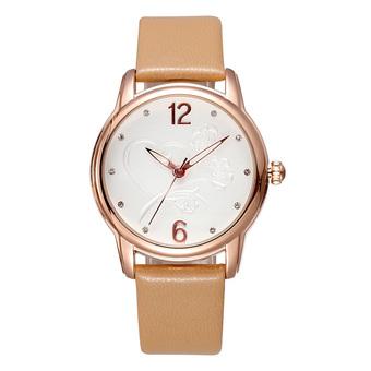 SKONE Women Business Fashion Watches Leather Strap Brown 508504  