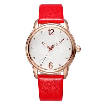 SKONE Women Business Fashion Watches Leather Strap Red 508503  