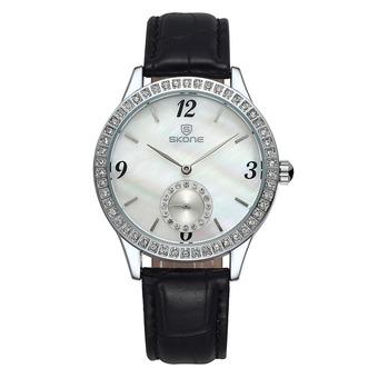 SKONE brand new diamond watch small dial Fashion Ladies Watch-Black White (Intl)  