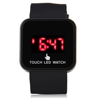 ST Women LED Digital Touch Screen Silicone Date Time Sport Wrist Watch (black) - Intl  