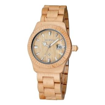 SUNSKY BEWELL 2542 Calendar Display Unique Maple Men Lover Quartz Watch with Wood Band  