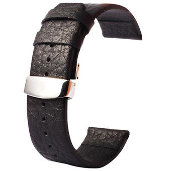 SUNSKY KaSUNSKY Kapi Buffalo Hide Double Buckle Genuine Leather Watchband for Apple Watch 38mm, Only Used in Conjunction with Connectors (S-AW-3291)(Black)   