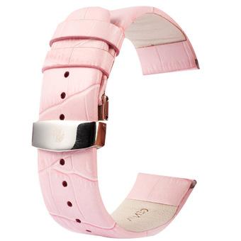 SUNSKY KaSUNSKY Kapi Crocodile Texture Double Buckle Genuine Leather Watchband for Apple Watch 42mm, Only Used in Conjunction with Connectors (S-AW-3293)(Pink)   