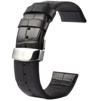 SUNSKY KaSUNSKY Kapi Crocodile Texture Double Buckle Genuine Leather Watchband for Apple Watch 38mm, Only Used in Conjunction with Connectors (S-AW-3291)(Black)   