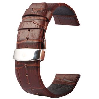 SUNSKY KaSUNSKY Kapi Crocodile Texture Double Buckle Genuine Leather Watchband for Apple Watch 38mm, Only Used in Conjunction with Connectors (S-AW-3291)(Coffee)   