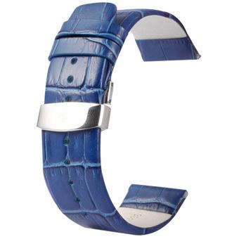 SUNSKY KaSUNSKY Kapi Crocodile Texture Double Buckle Genuine Leather Watchband for Apple Watch 38mm, Only Used in Conjunction with Connectors (S-AW-3291)(Blue)   