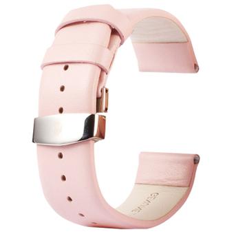 SUNSKY KaSUNSKY Kapi Subtle Texture Double Buckle Genuine Leather Watchband for Apple Watch 42mm, Only Used in Conjunction with Connectors (S-AW-3293)(Pink)   