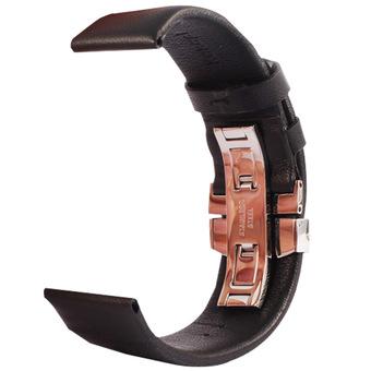 SUNSKY KaSUNSKY Kapi Subtle Texture Double Buckle Genuine Leather Watchband for Apple Watch 42mm, Only Used in Conjunction with Connectors (S-AW-3293)(Black)   