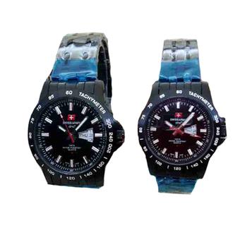 SWISS ARMY - JAM TANGAN COUPLE - STAINLESS STEEL - SA 3309 COUPLE BLACK  