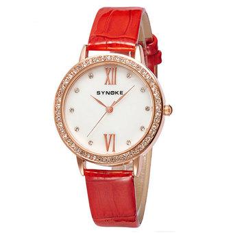 SYNOKE Women's Red Belt Strap Watch 5201 (Intl)  