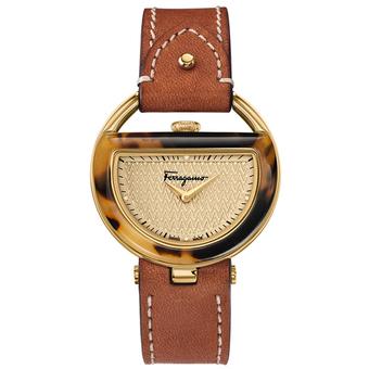 Salvatore Ferragamo Buckle FG502-0014 With 4 Diamonds Women's – Brown  