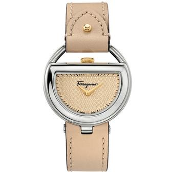 Salvatore Ferragamo Buckle FG503-0014 With 4 Diamonds Women's – Beige  