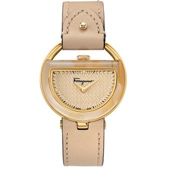 Salvatore Ferragamo Buckle FG5070014 With 4 Diamonds Women's - Beige  