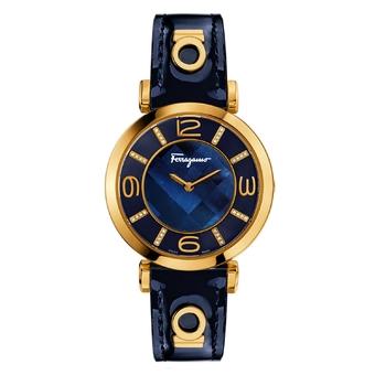 Salvatore Ferragamo Gancino Deco FG3040014 - Jam Tangan Wanita - Biru  