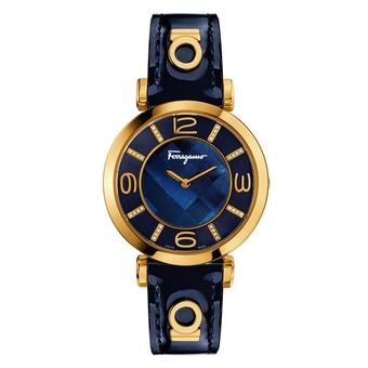 Salvatore Ferragamo Gancino Deco FG3040014 Women's - Blue Gold  